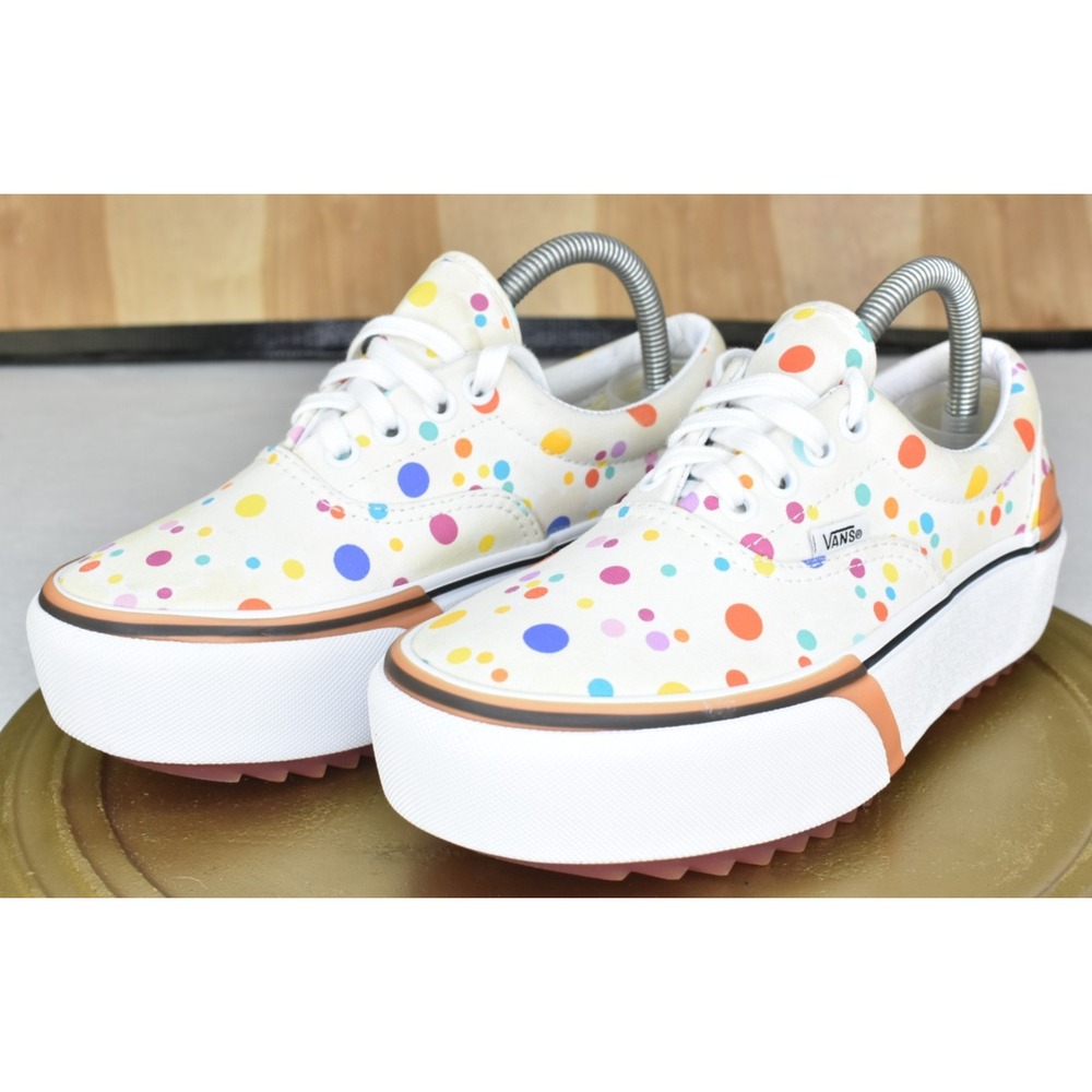 Vans Era Stacked UV Ink Floral Off The Wall Women 5.5 Platform Sneaker Polka Dot